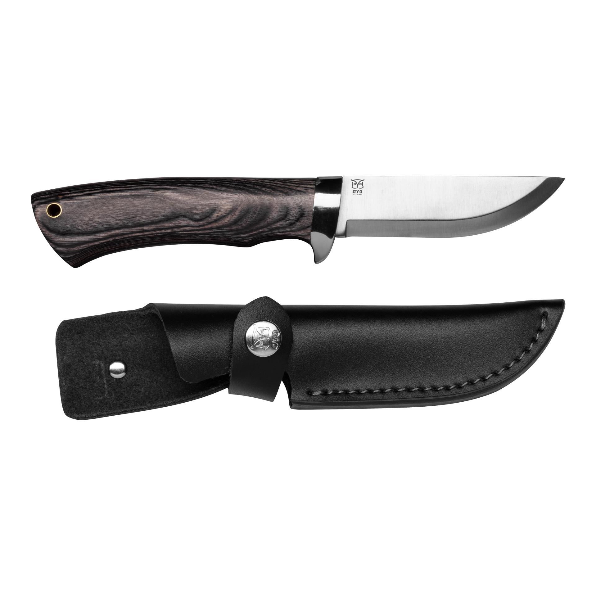 TUV - Couteau de chasse/de plein air avec étui de protection en cuir