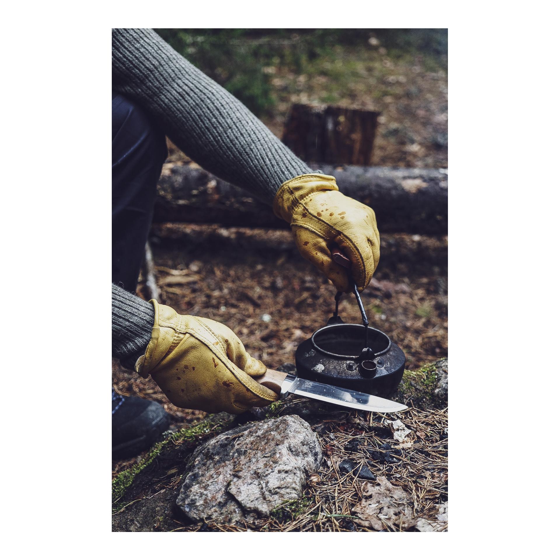 RONDANE - Couteau de chasse/de plein air avec étui de protection en cuir