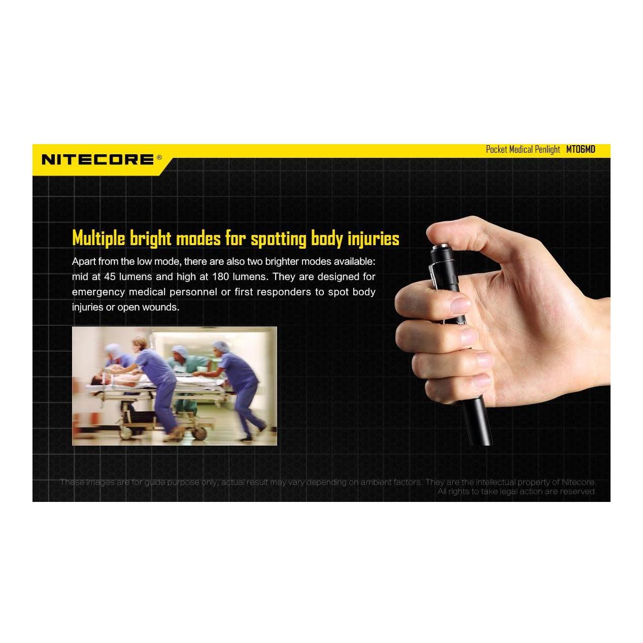 NITECORE-Stylo médical MT06MD, lampe de poche, premiers secours