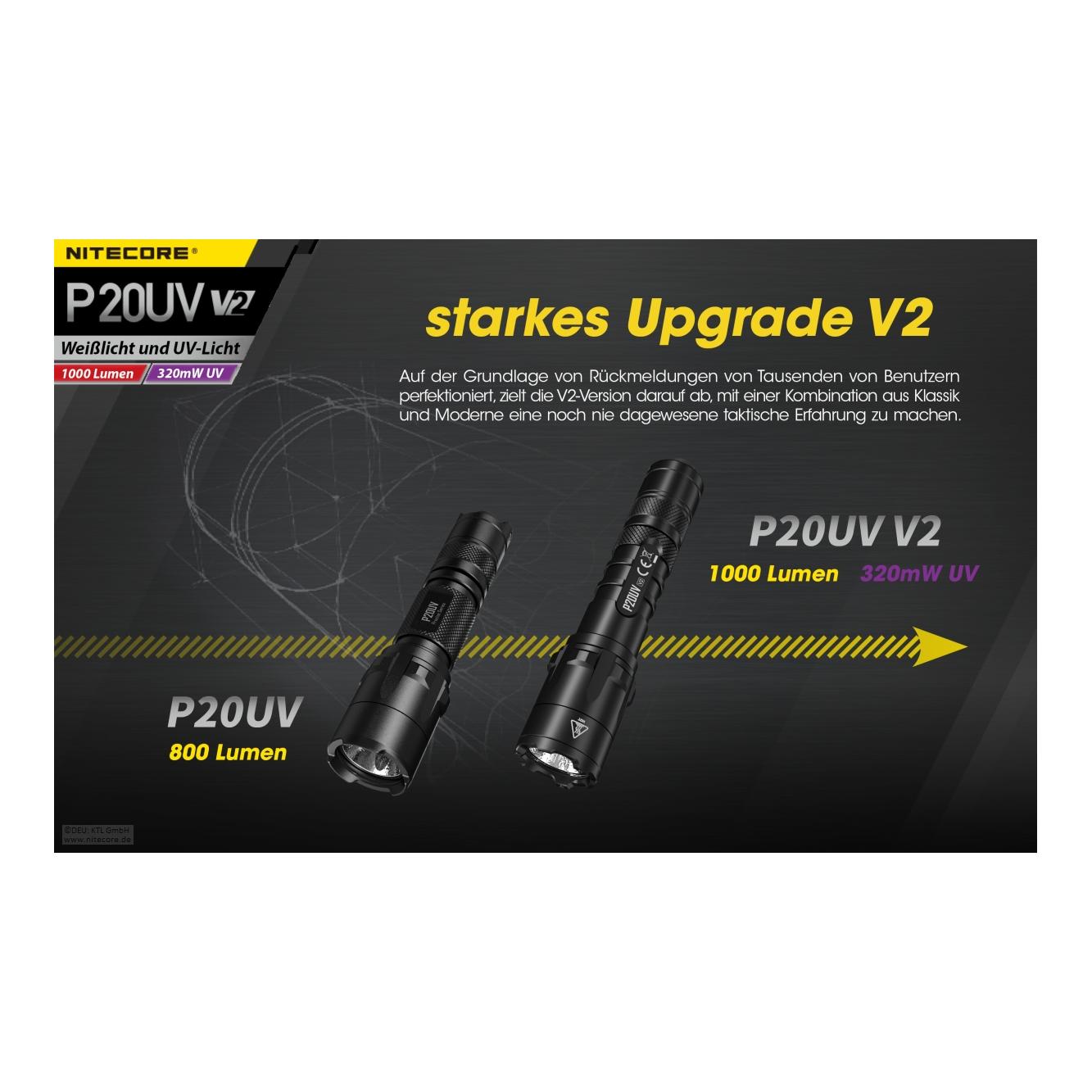 P20 V2+ UV-Licht Taschenlampe - 1000 Lumen