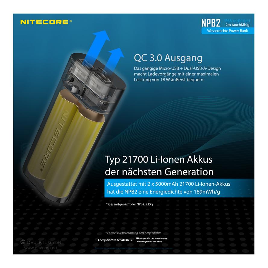 Powerbank NPB2 - 10000mAh wasserdicht