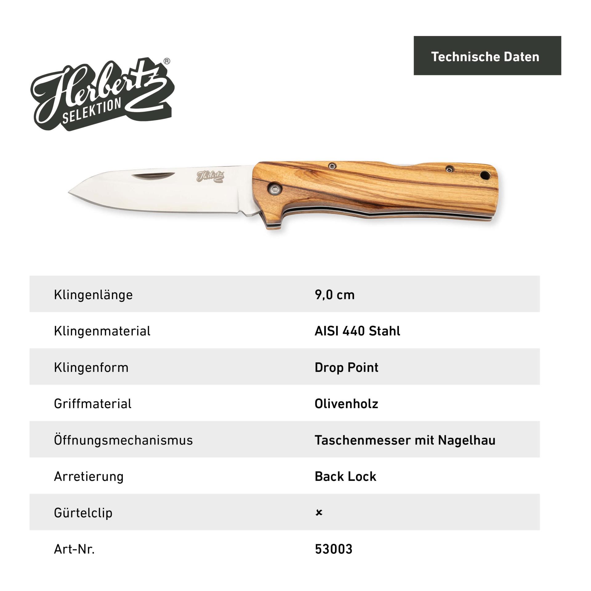 Taschenmesser Olivenholz