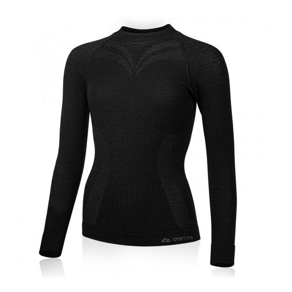 MATALA Merino Frauen Langarm-Shirt - schwarz