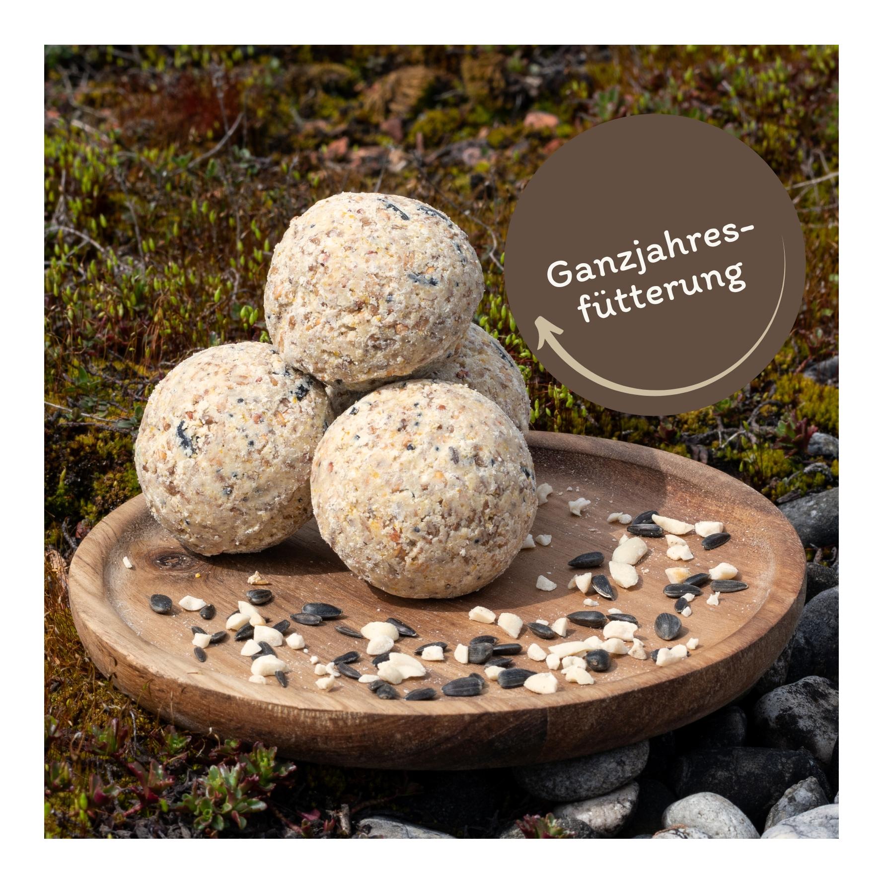 Meisenknödel aus der ALB-MÜHLE ohne Netz Vollkorn & Nuss + 2 Spender