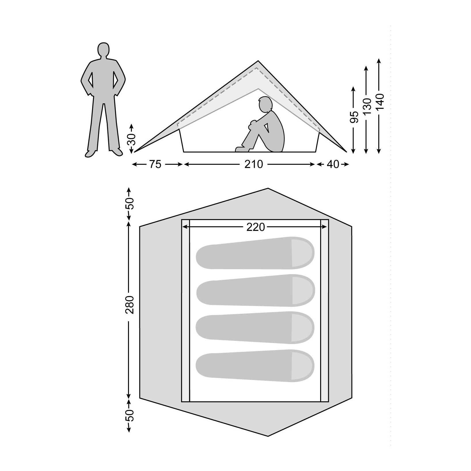 Nordisk Faxe 4 SI Performance Zelt 4 Personen - Petroleum  