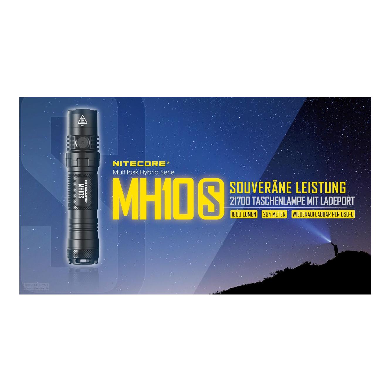 MH10S Taschenlampe inkl. Akku - 1800 Lumen