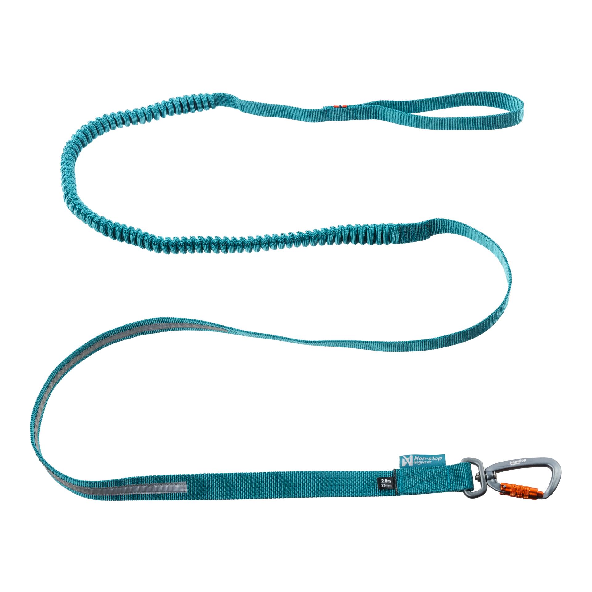 Non-stop Dogwear Hundeleine Touring Bungee Leash, 23mm - Teal -