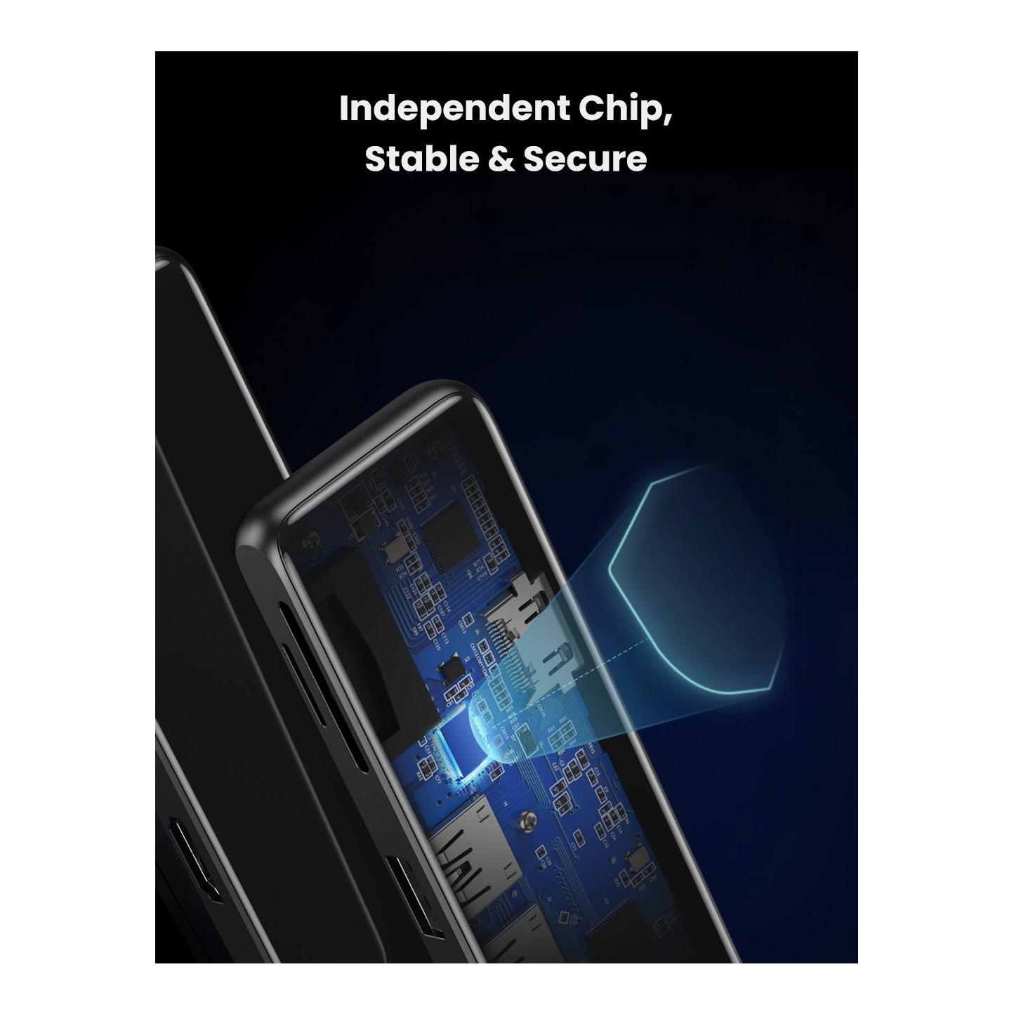 USB-C zu HDMI + 3x USB-A 3.0 + SD / TF Hub - Grau