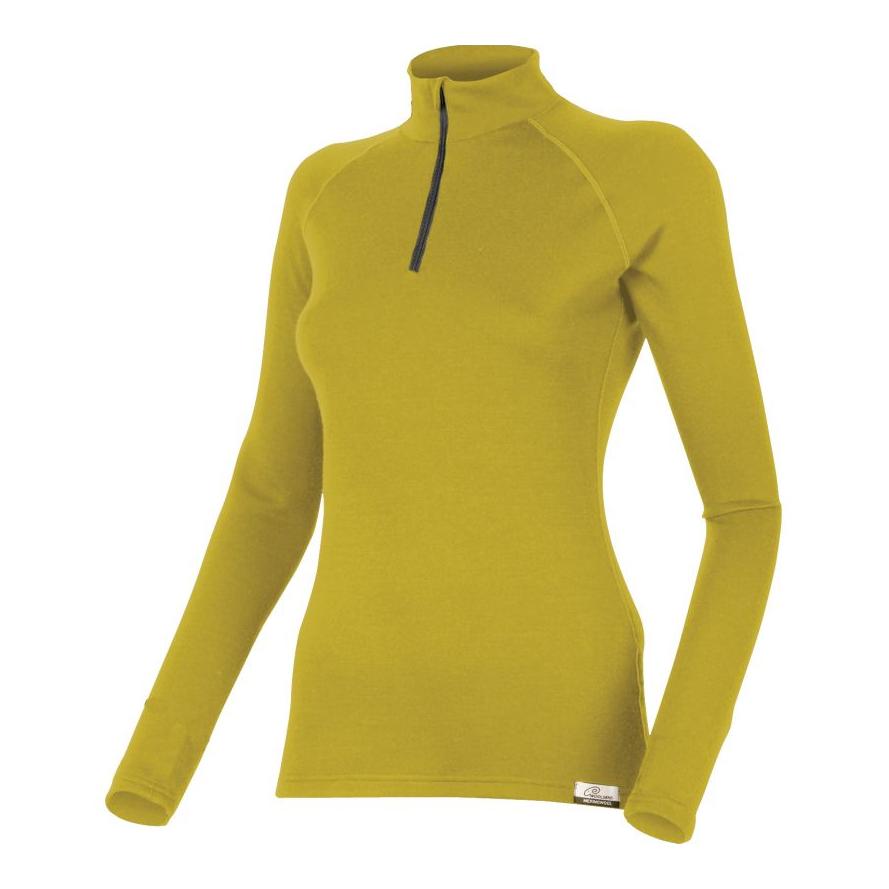 Lasting LAURA Frauen Merino 1/4 Zip Sweatshirt, 260gr - senf