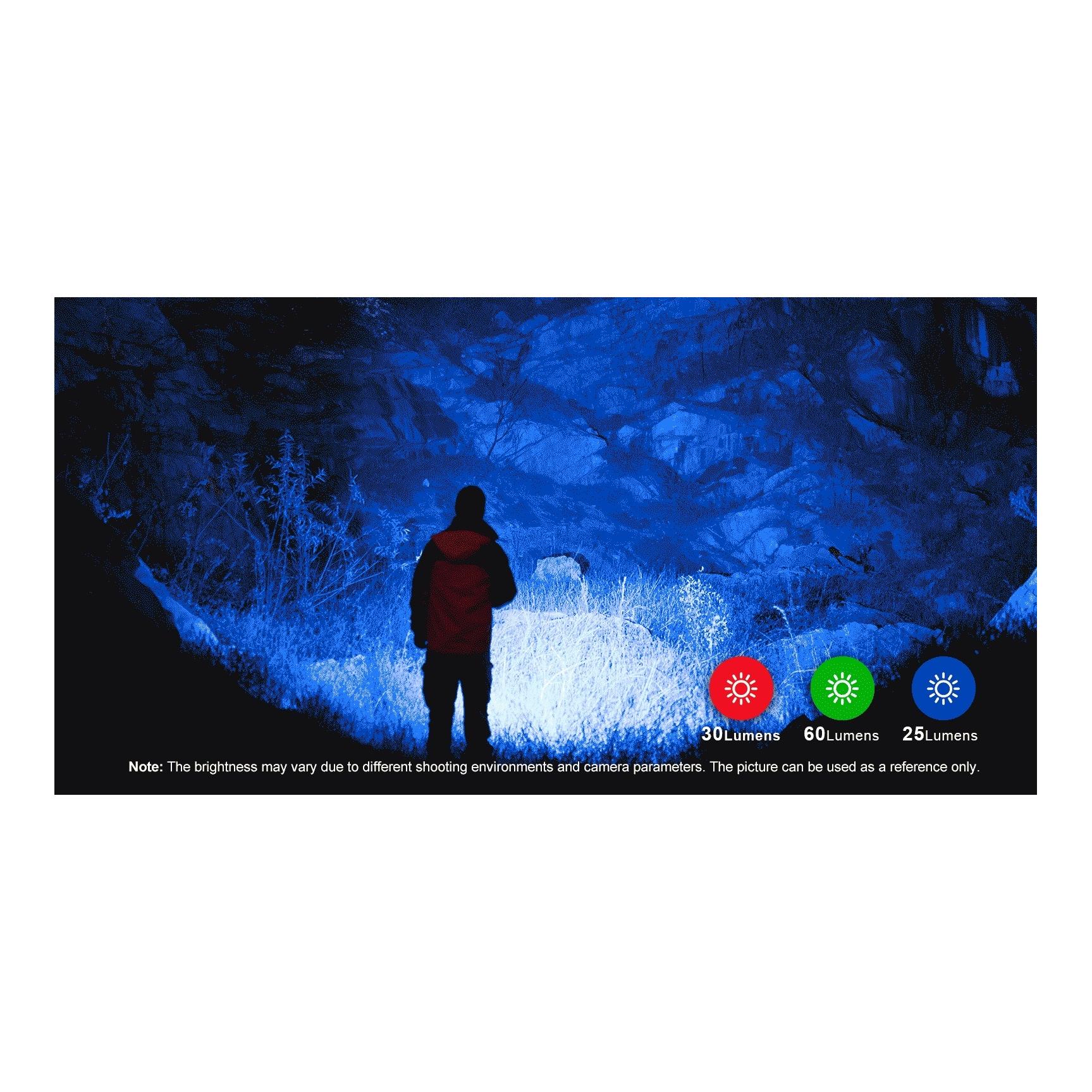 Freyr LED Taschenlampe mit vier Farben - Schwarz