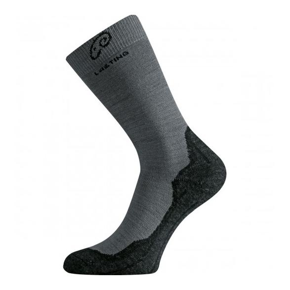 Chaussettes de trekking WHI en laine mérinos unisexe - gris-noir
