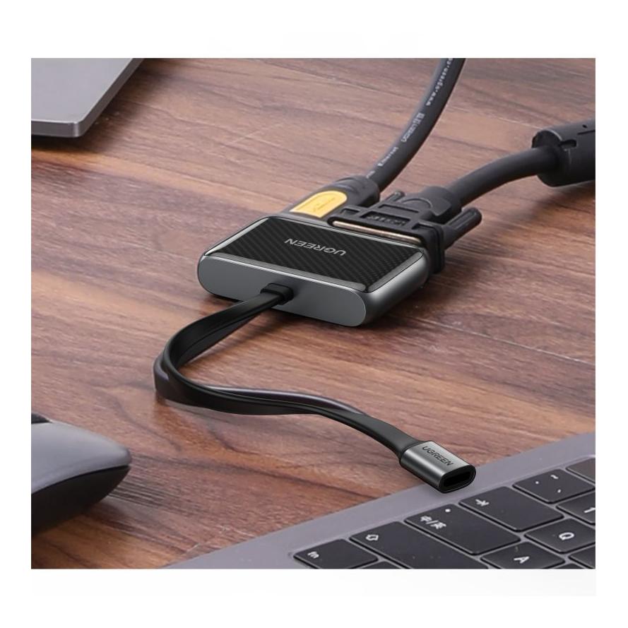 USB-C zu HDMI + VGA Adapter - Schwarz