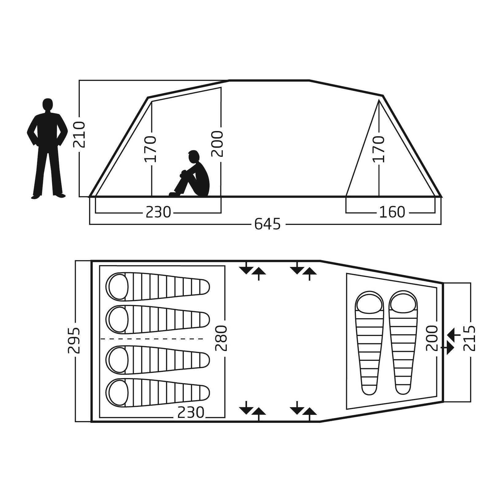 Reisa 6 PU Tent grey with grey Skirt