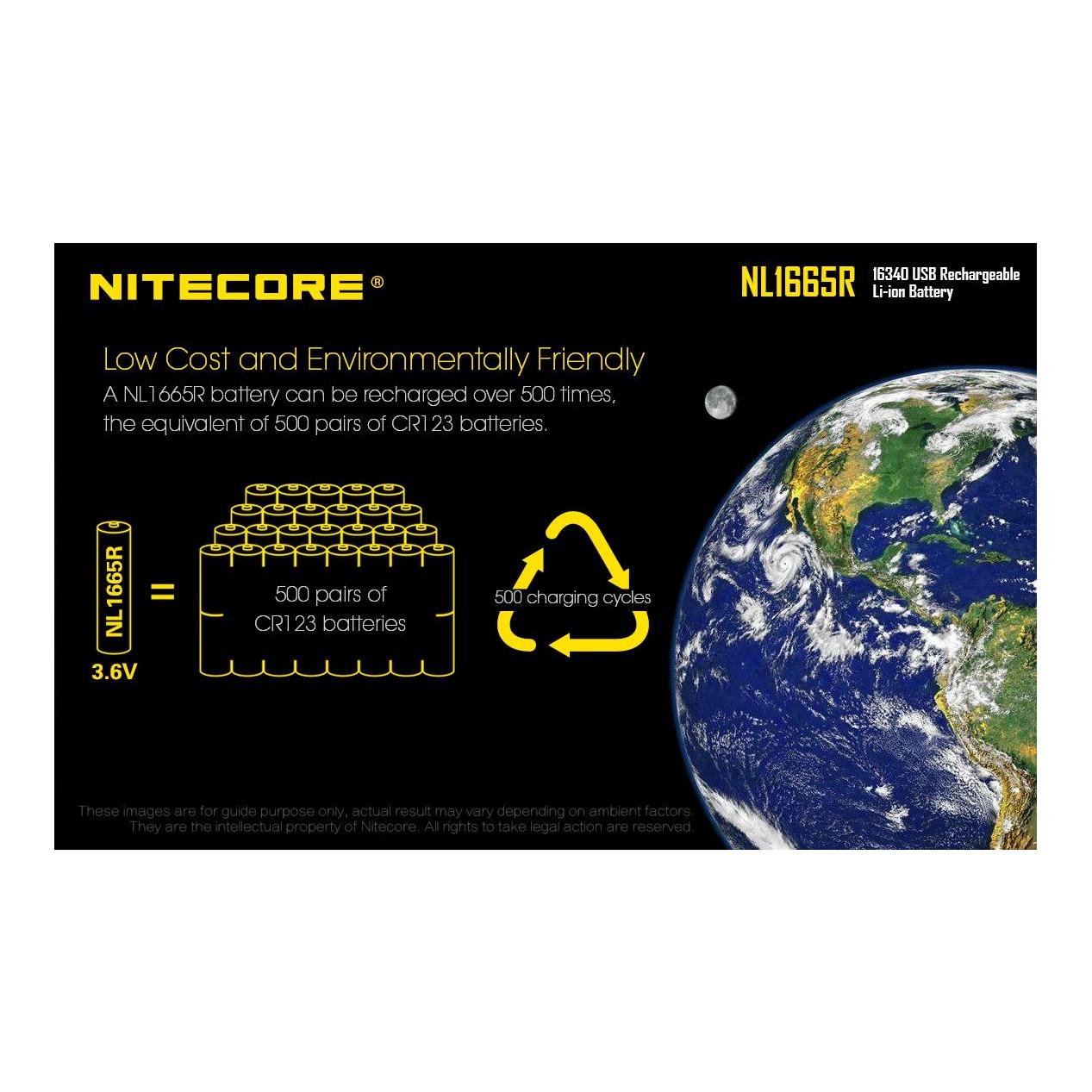 Batterie USB 16340 650mAh NL 1665R