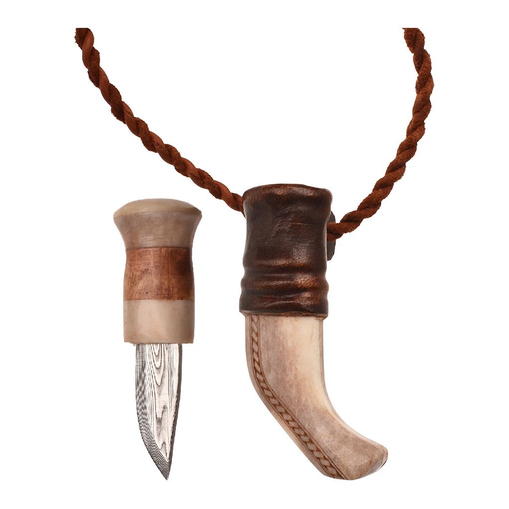 Unni - Halskettenmesser mit Scheide aus Rentierhorn 