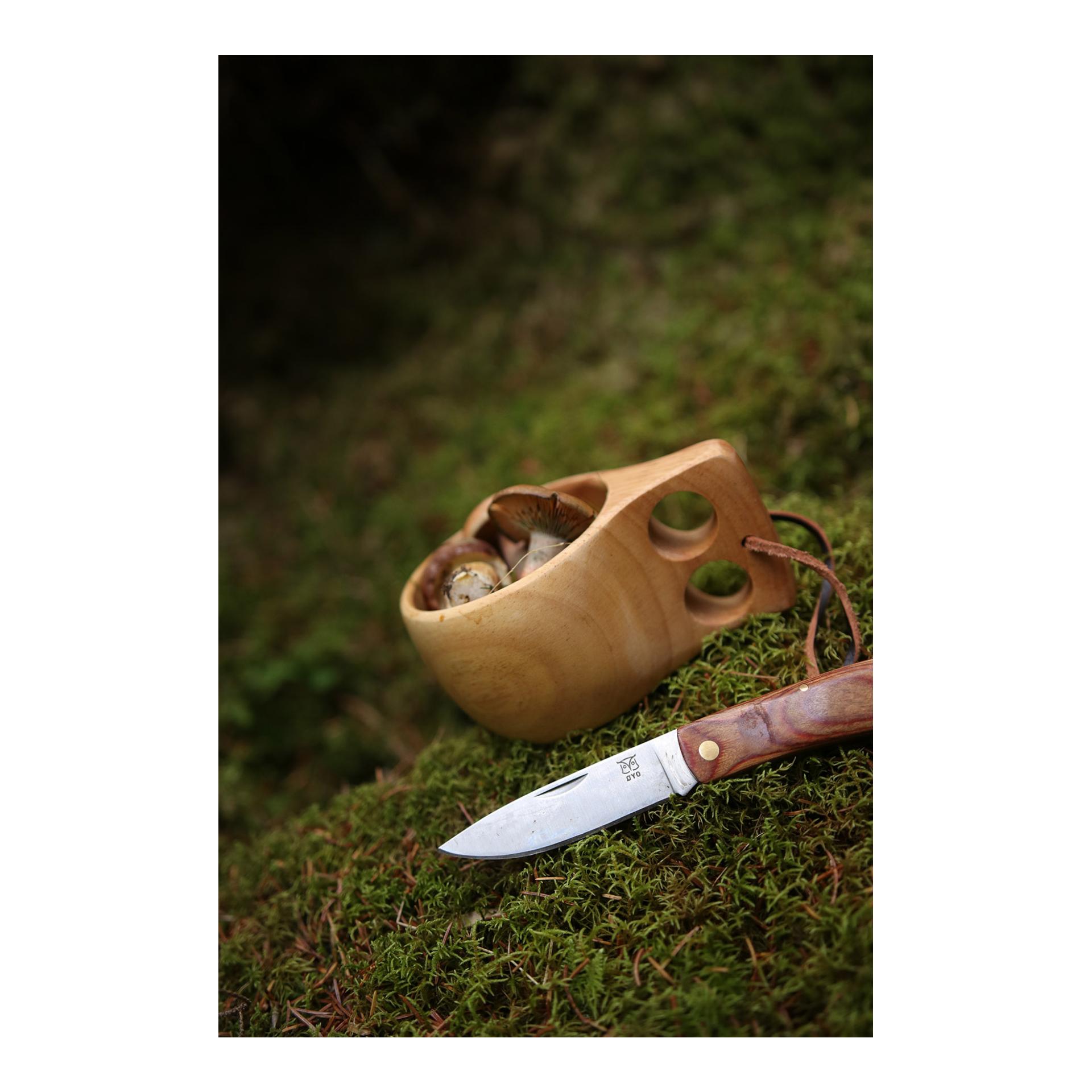 MARKA - Couteau pliant de chasse/de plein air pliable avec étui en cuir 