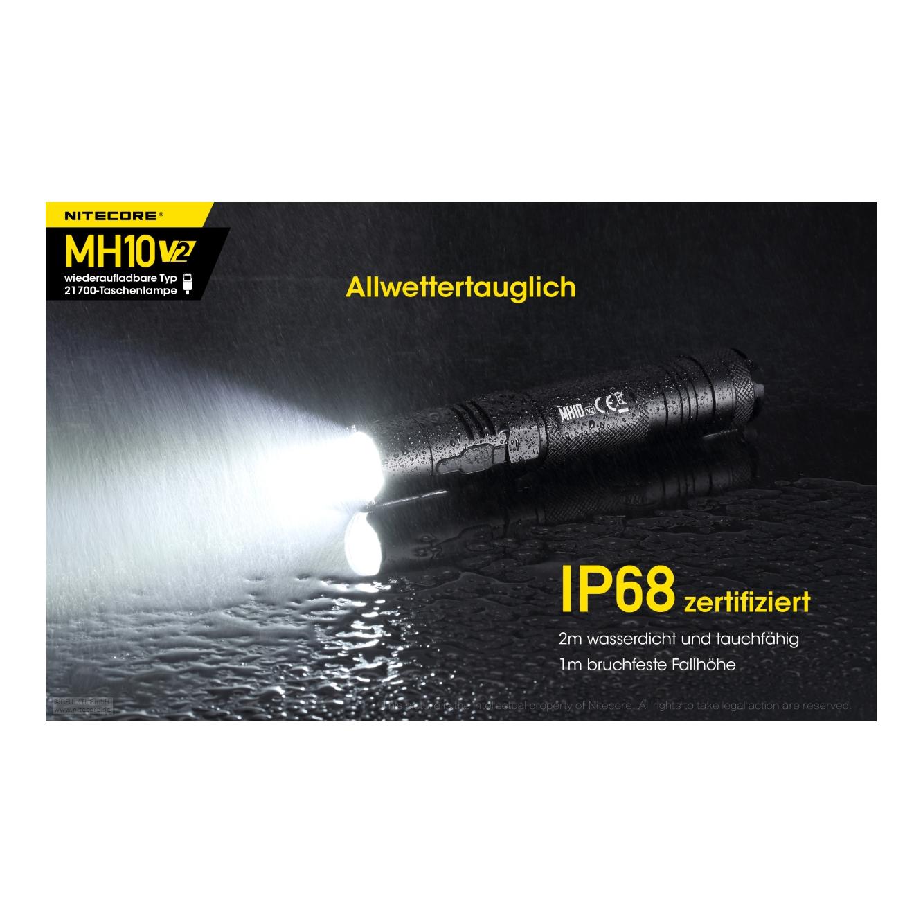 MH10 V2 Taschenlampe 1200 Lumen