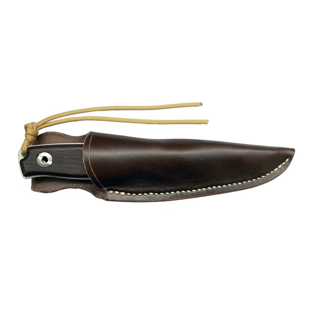 Bushcraft - V-Schliff Swiss Made - Couteau de chasse/d'extérieur avec étui en cuir 