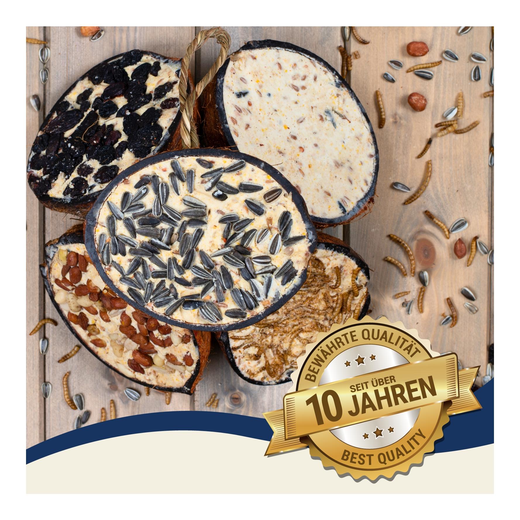 Halbe Kokosnuss gefüllt