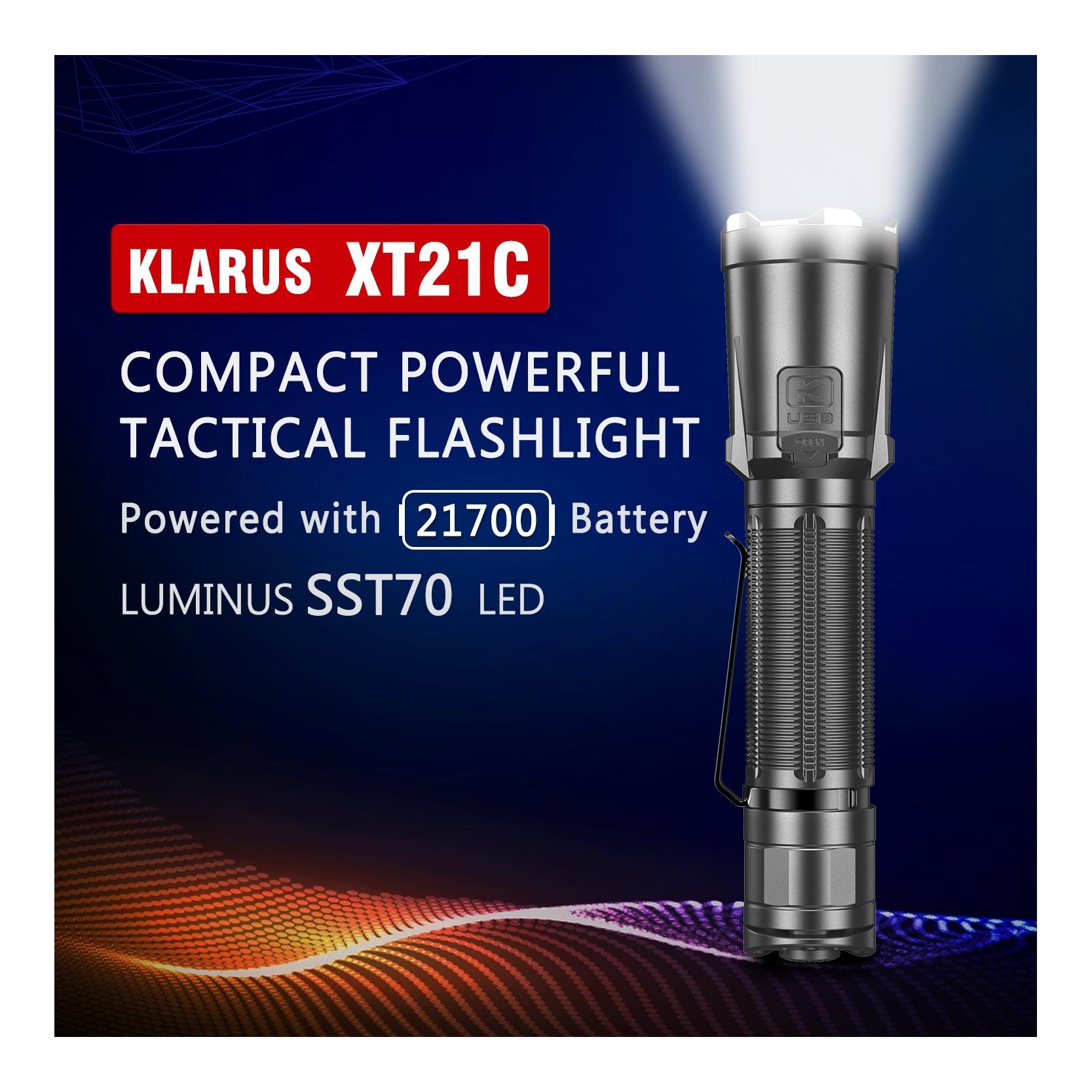 Batterie Klarus 21700 5000mAh 21GT E50 pour lampe XT21C et GL4
