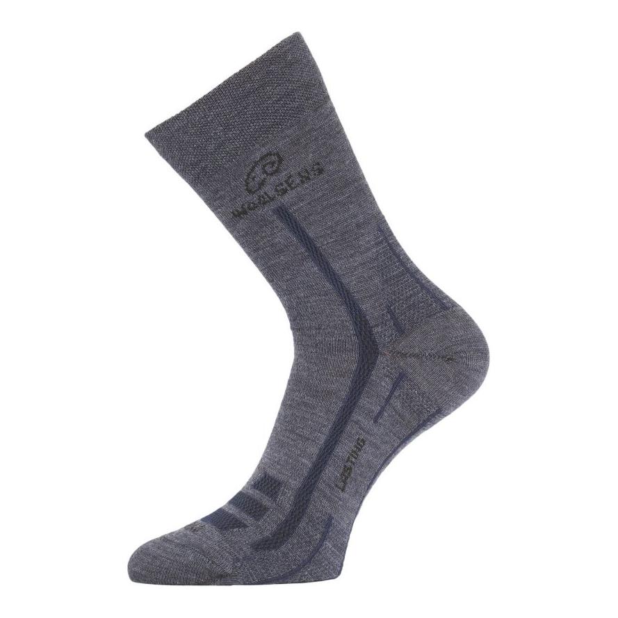 WLS Merino Sommer Wandersocken Unisex - steingrau