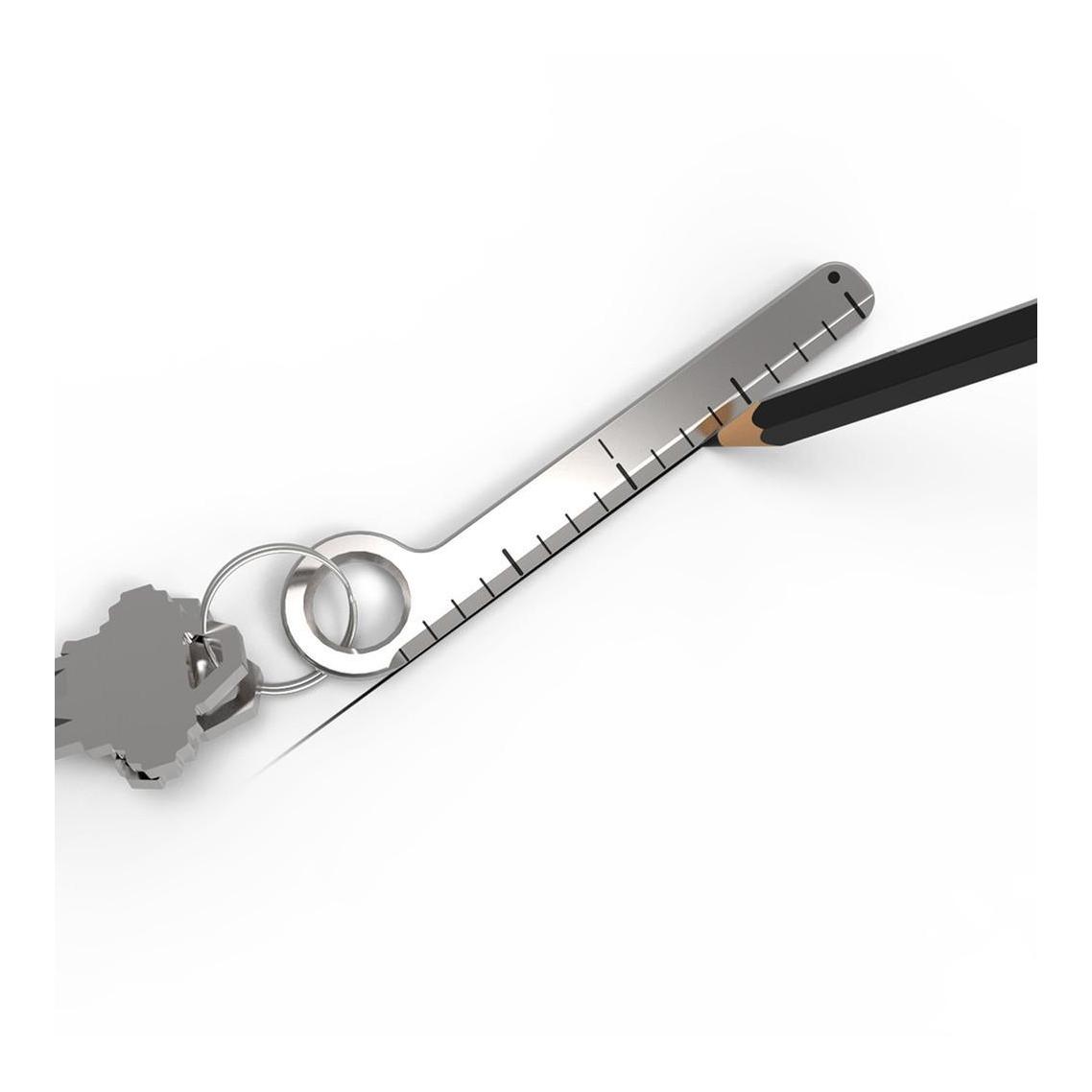 KeySmart Nano Ruler | Kompakter Massstab - Stainless Steel - Grau -