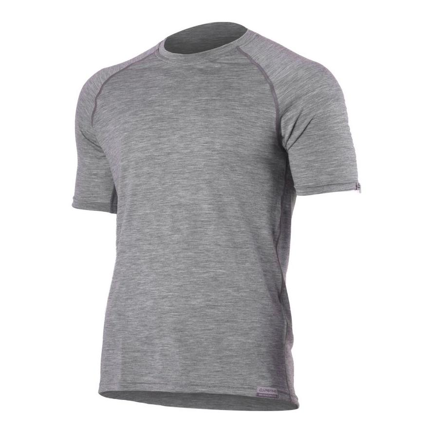 Lasting QUIDO Merinowolle Herren T-Shirt, 160gr - steingrau