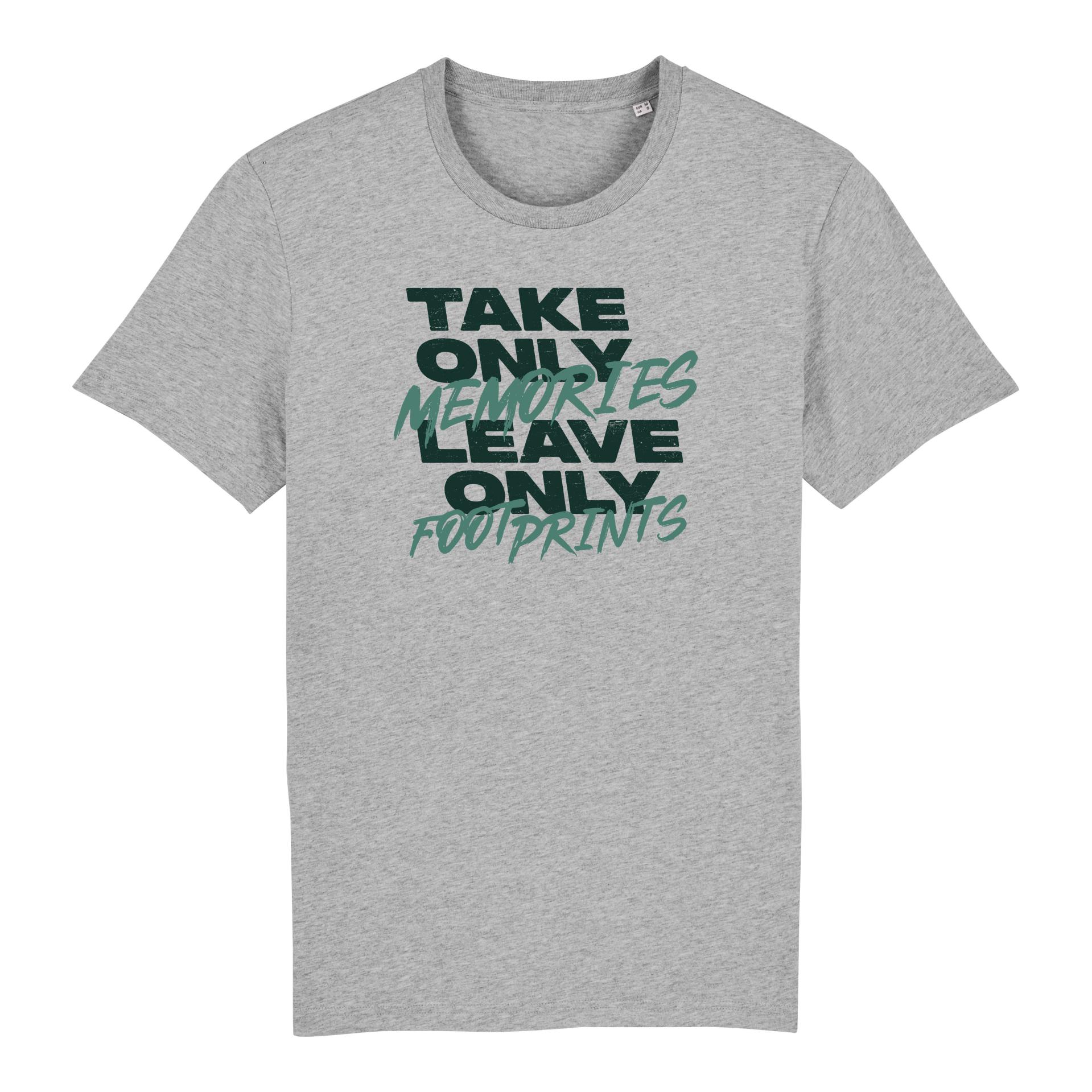 orsino Bio T-Shirt - Take only memories, leave only footprints - Heather Grey -