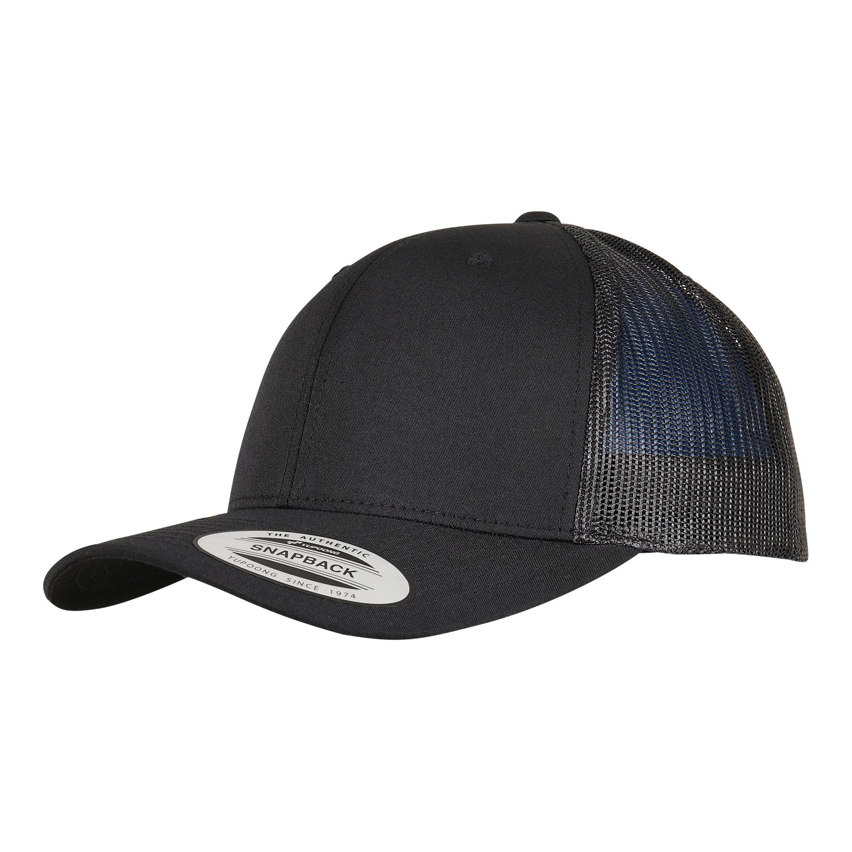 Flexfit Trucker Recycled Polyester Fabric Cap - Black -