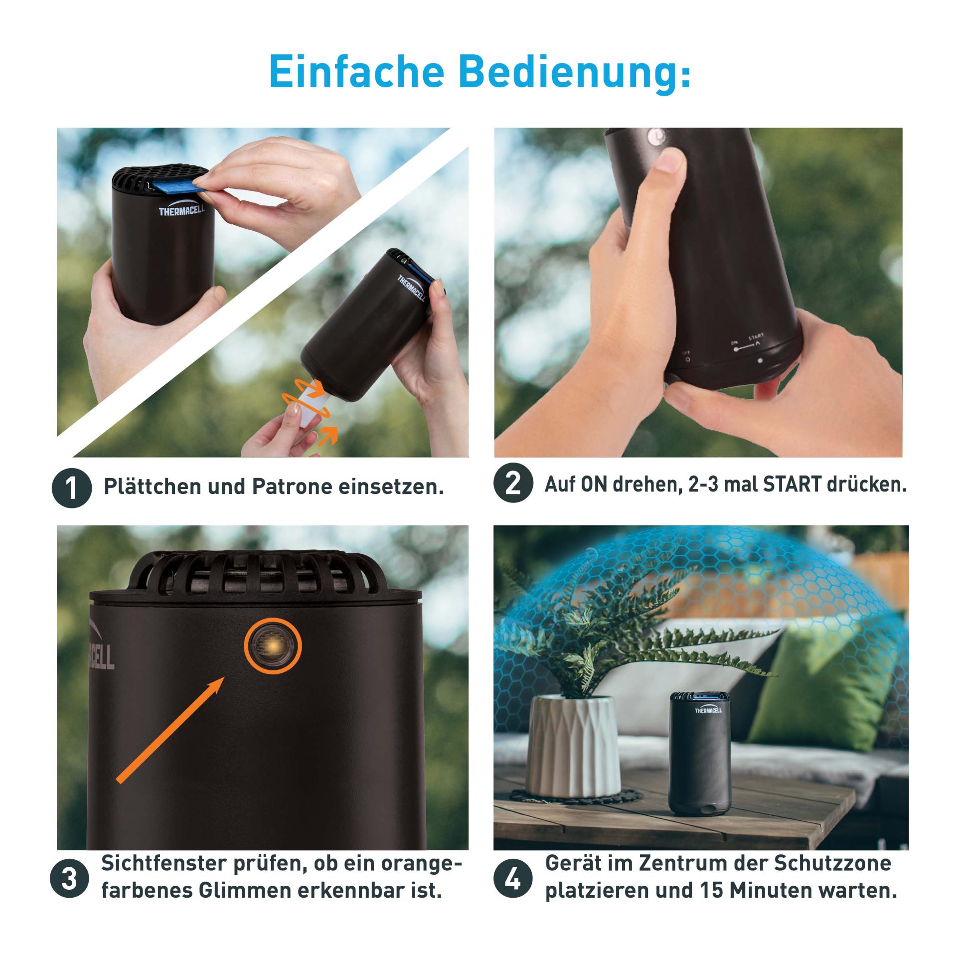 Mückenschutz Set: HALOmini Schwarz + Nachfüllpack 120Std