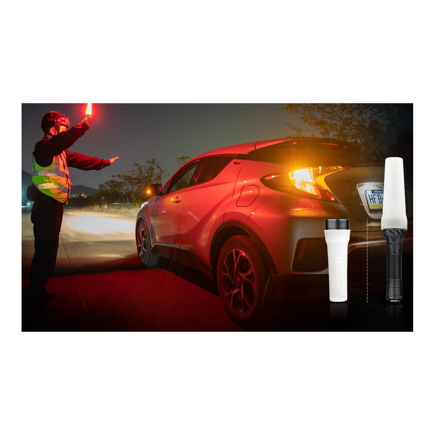 Freyr LED Taschenlampe mit vier Farben - Schwarz