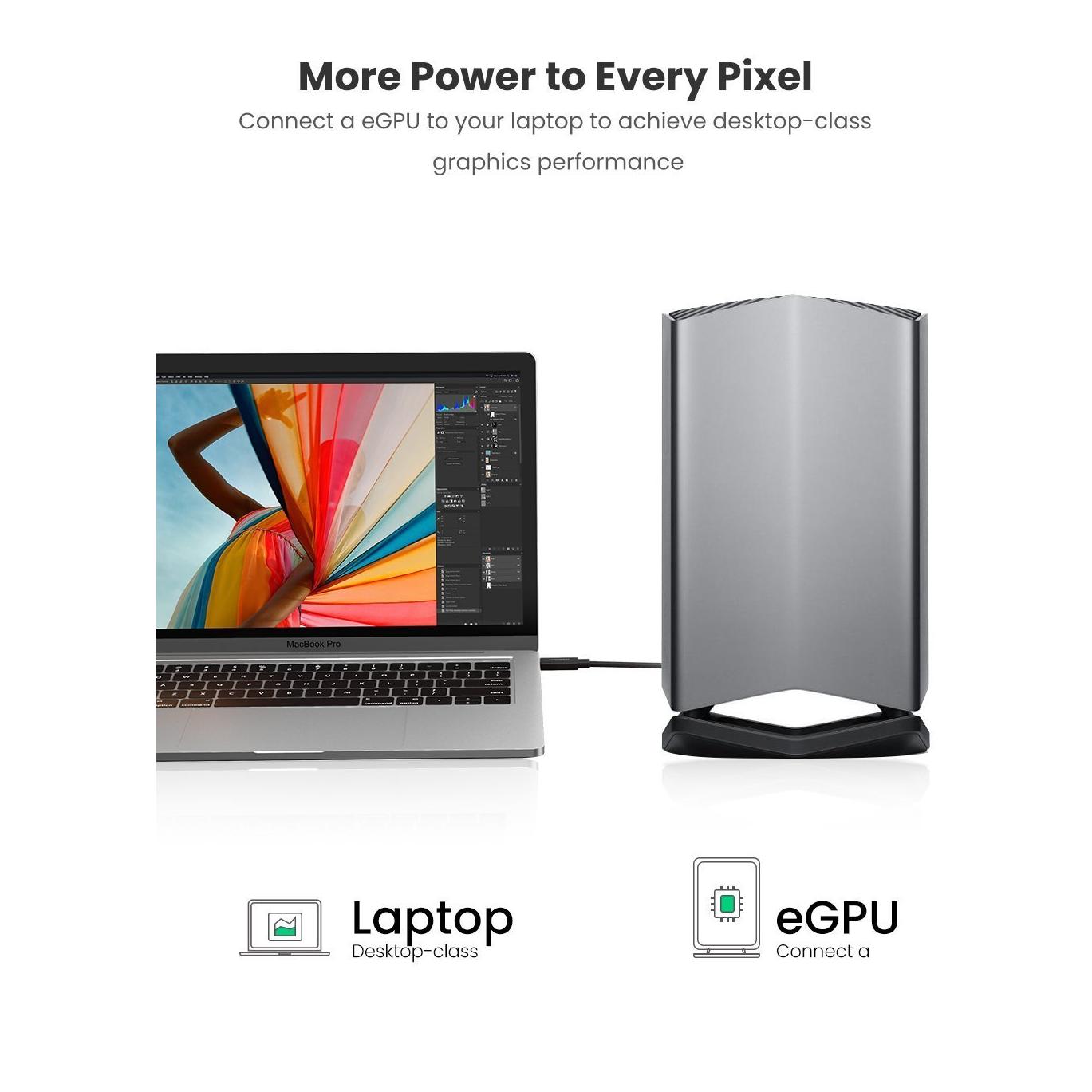 Thunderbolt 3 USB-C Kabel (40 Gbps, 100 Watt, 5A) - Schwarz