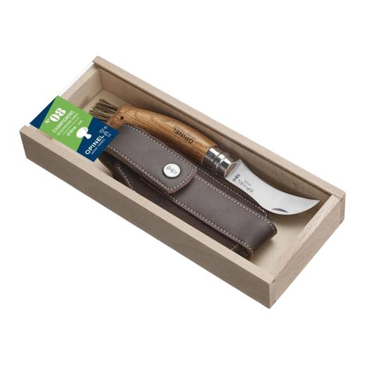 Couteau à champignons avec manche en chêne - coffret cadeau