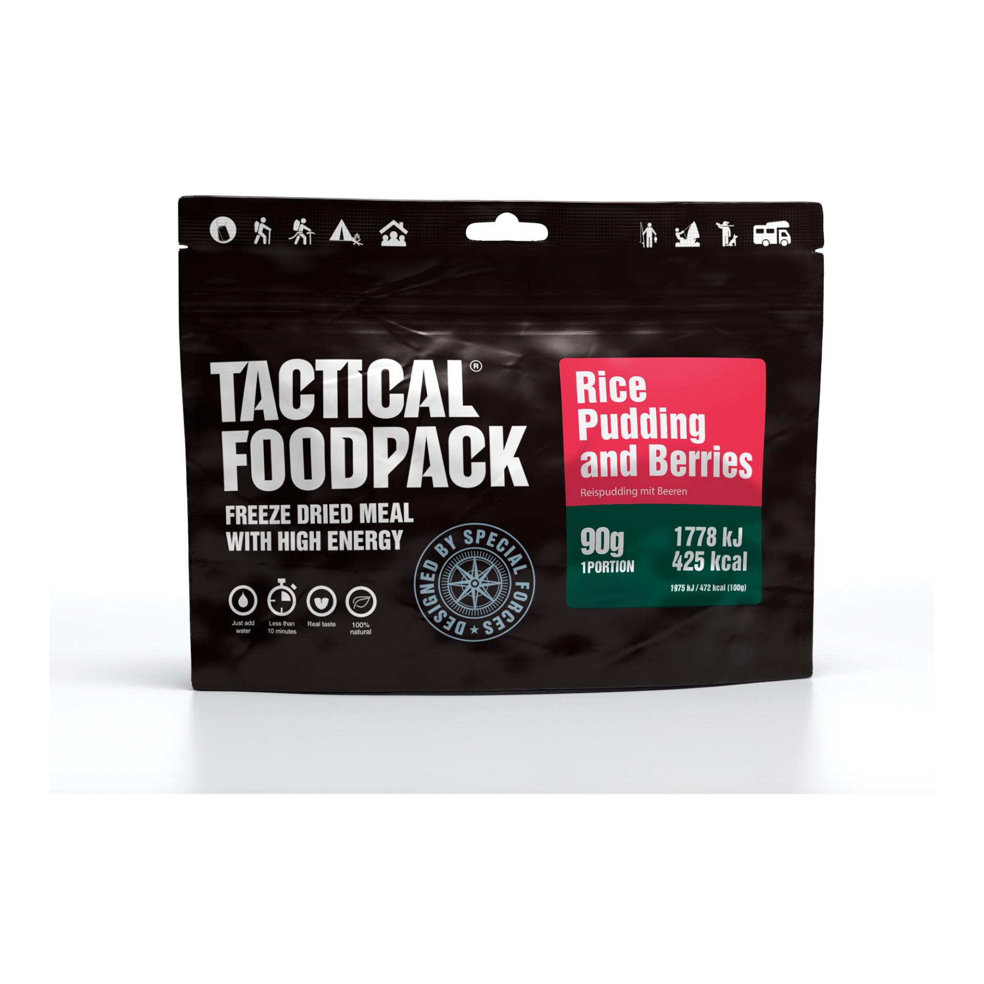 Tactical Foodpack Rice Pudding and Berries - Schwarz -