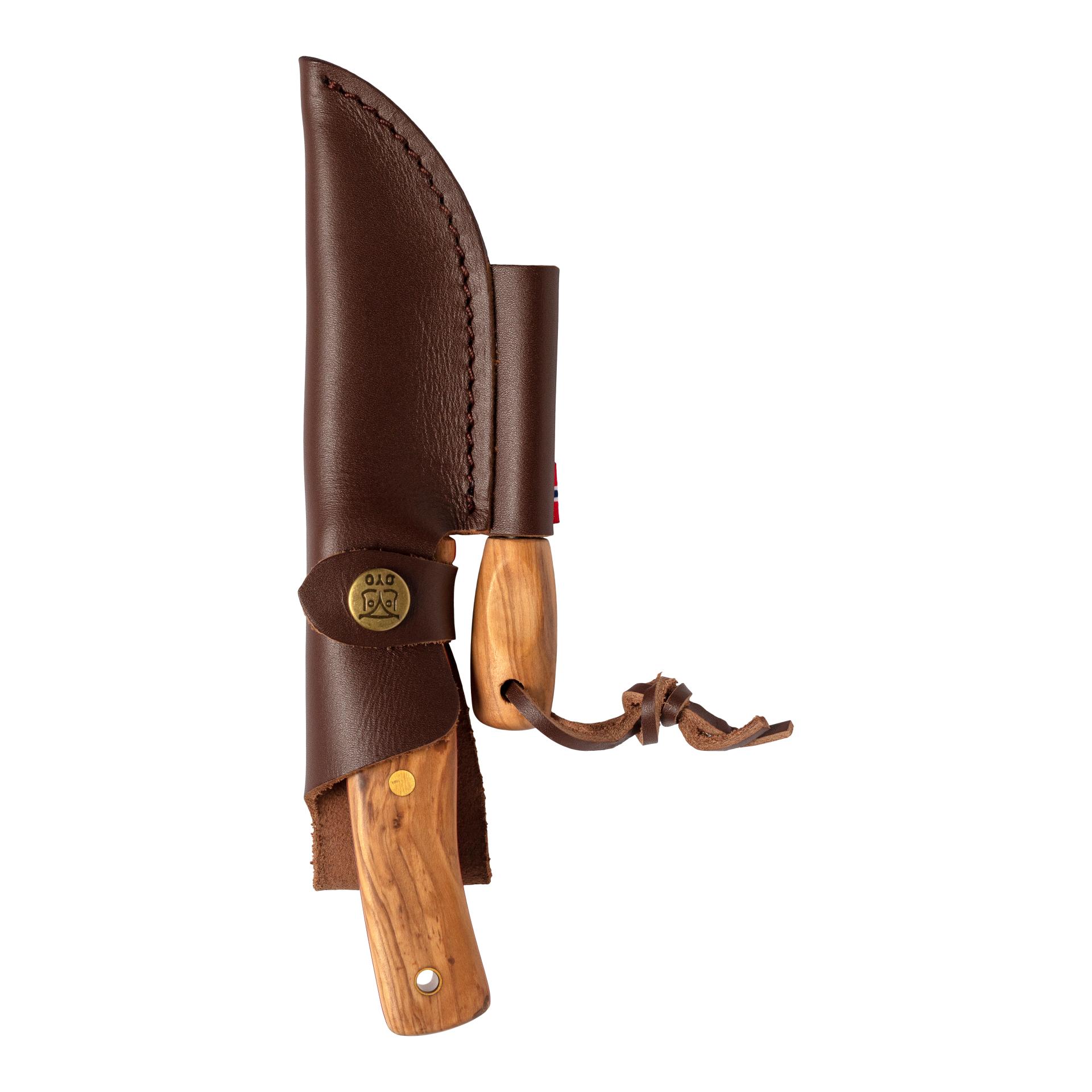 FEMUNDEN - Jagd/Outdoormesser mit Lederscheide (Full Tang) 