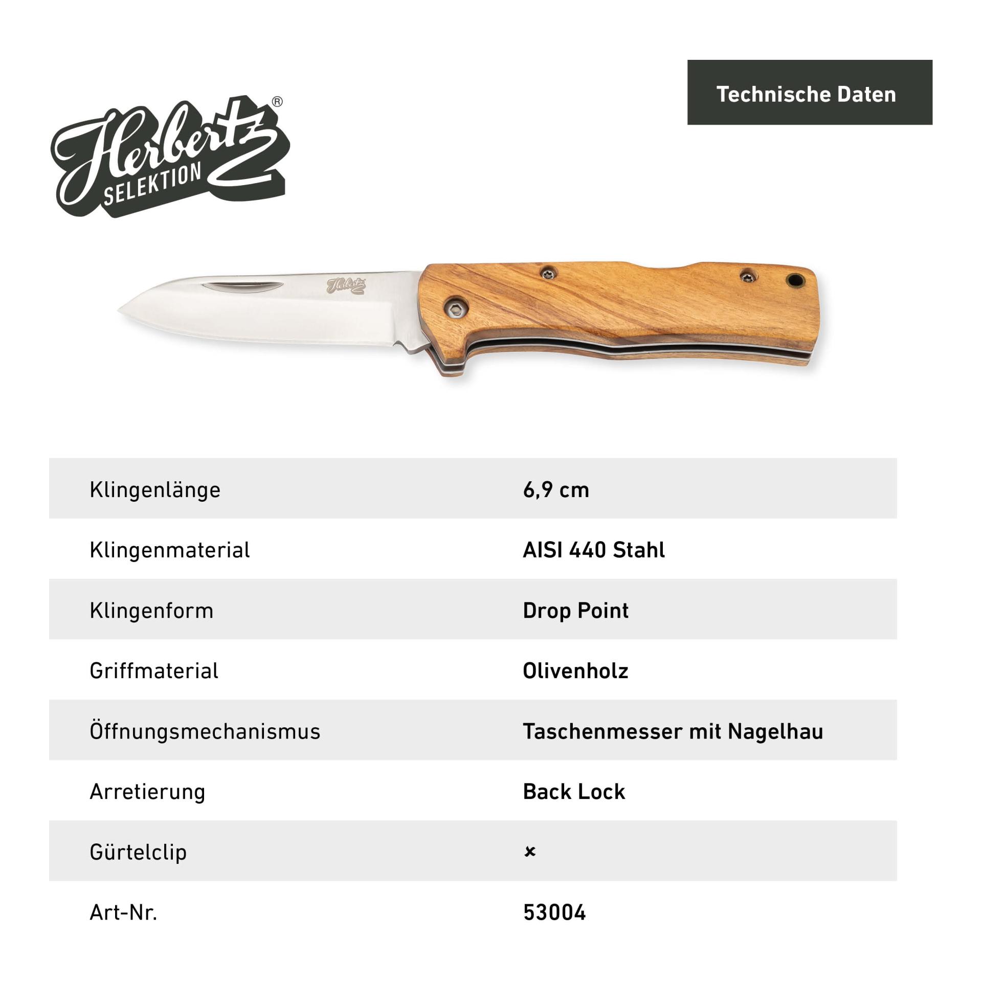 Taschenmesser Olivenholz