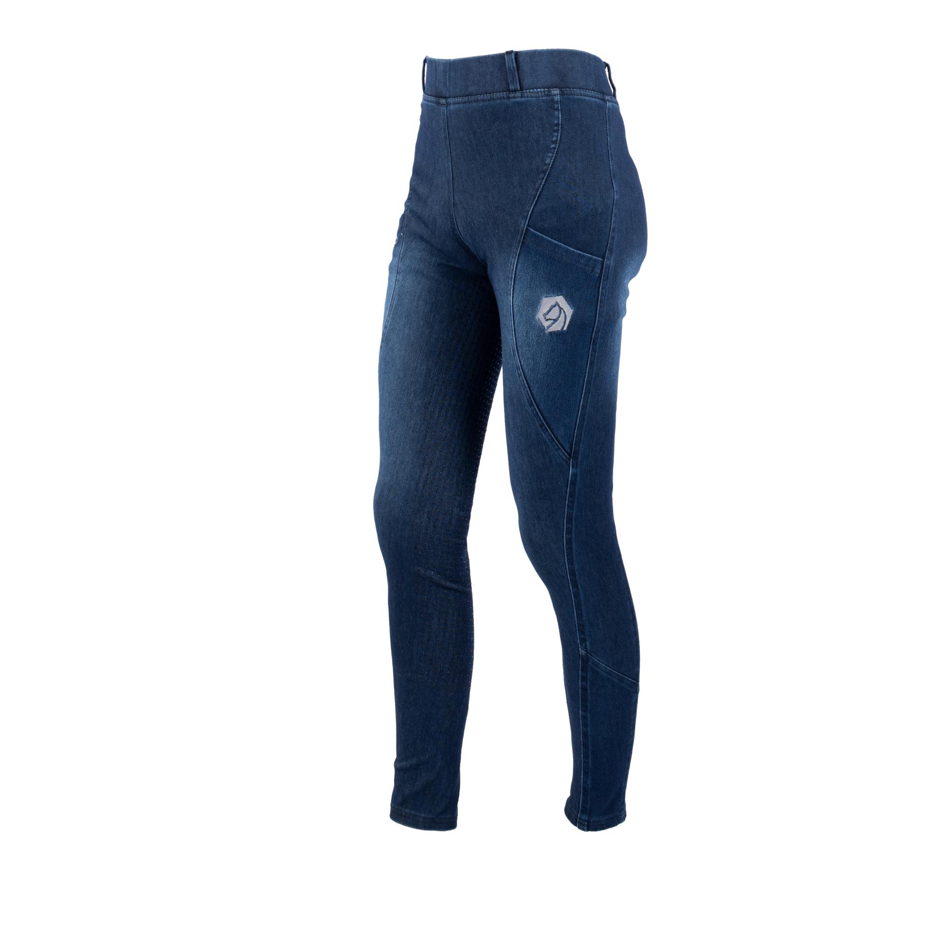 Reitleggings Jeans Fullgrip Damen