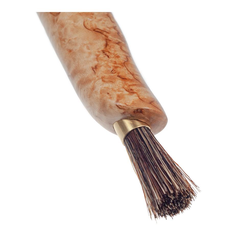 Zwampe - Couteau à champignons avec brosse en soie de sanglier et étui en cuir