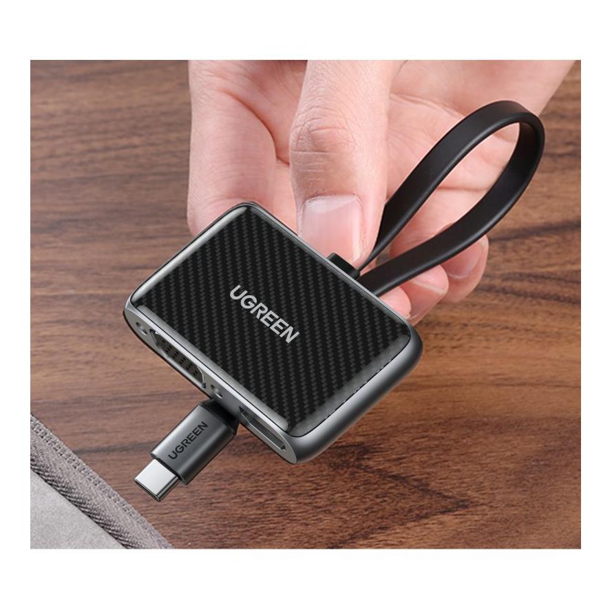 USB-C zu HDMI + VGA Adapter - Schwarz