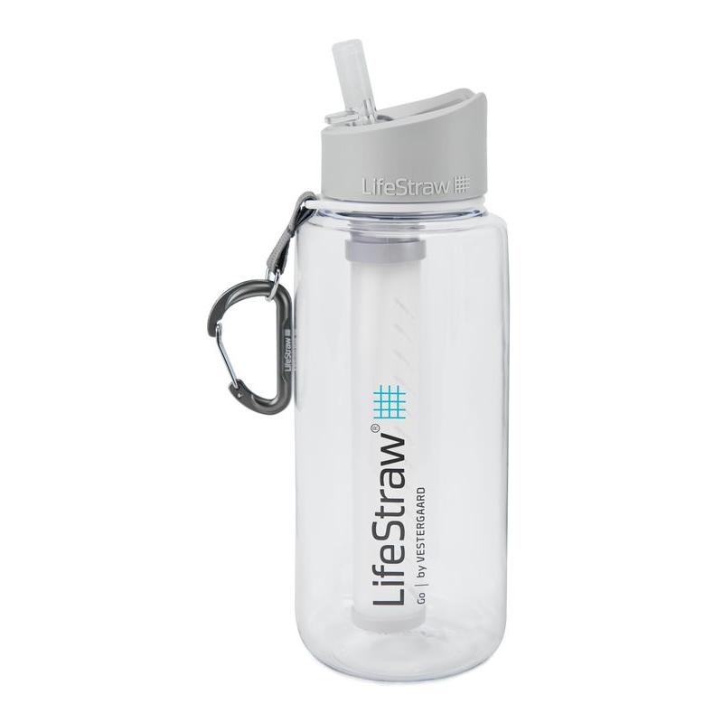 Go Wasserflasche 1 Liter mit Filter - Weiss