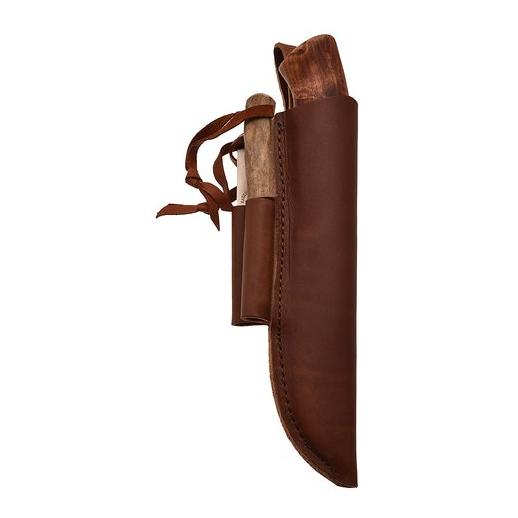 Survival  - Jagdmesser mit Diamantschleifstein, Feuerstahl und Lederscheide