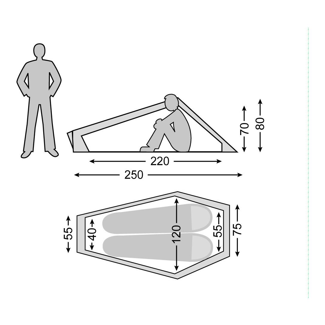 Lofoten 2 ULW Lightweight-Zelt 2 Personen - Forest Green