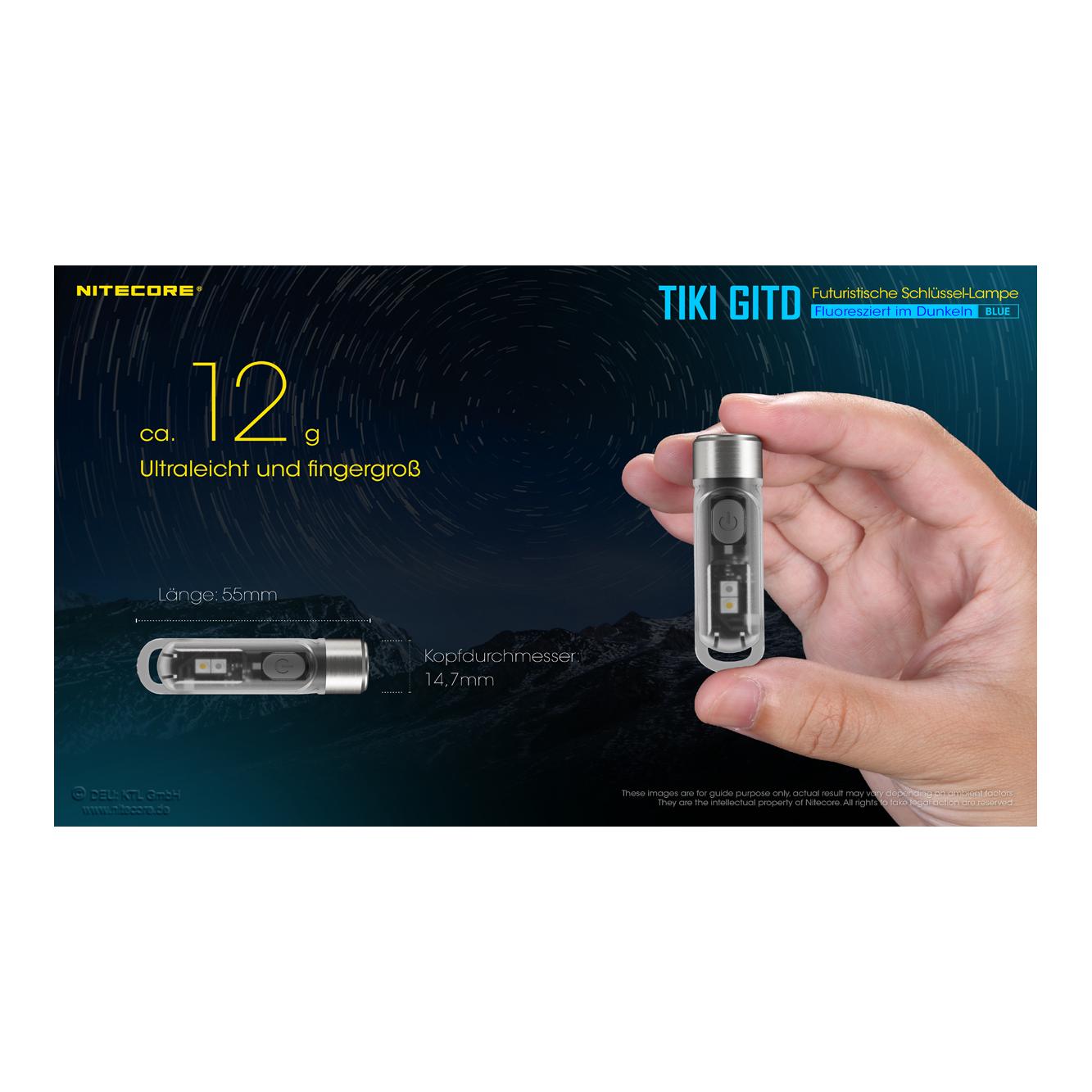 TIKI Glow in the Dark blauleuchtend