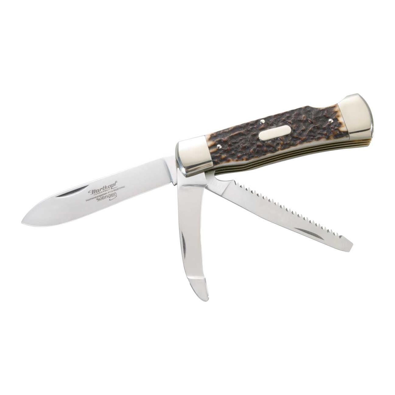 Jagdtaschenmesser, Hirschhorn, Klinge 1.4110 Stahl