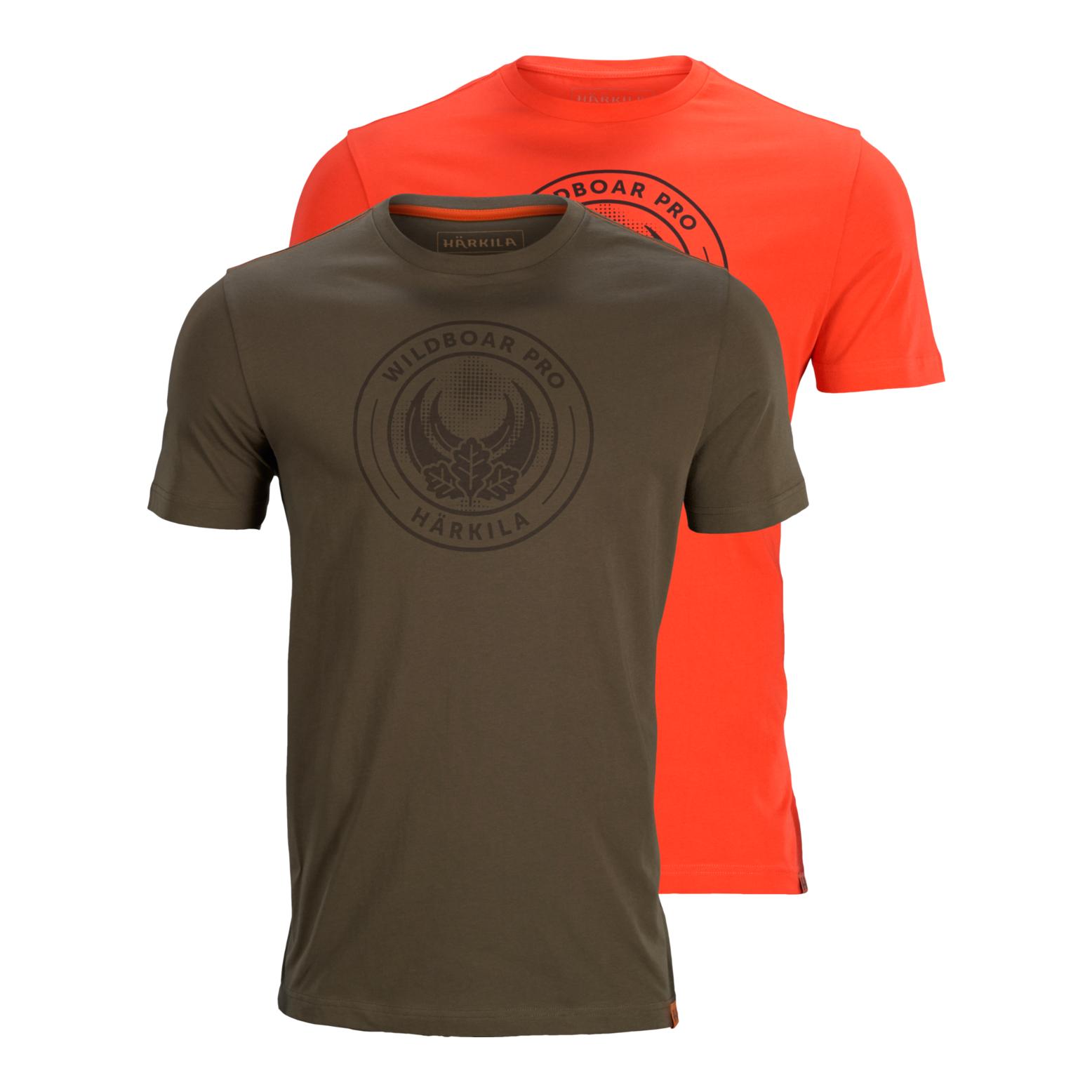 Härkila T-Shirt Wildboar Pro -2-pack - Limited Edition - Willow Green/Orange -