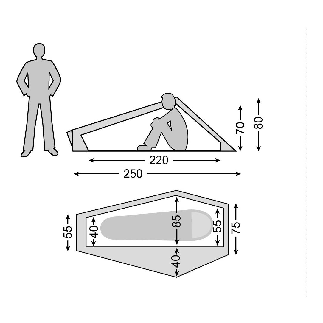 Lofoten 1 ULW Lightweight-Zelt 1 Person - Forest Green