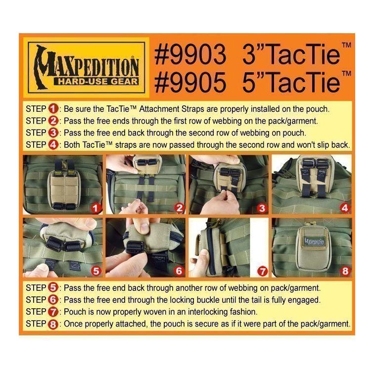 TacTie Befestigungsband 12.5cm (4er Pack) - Khaki