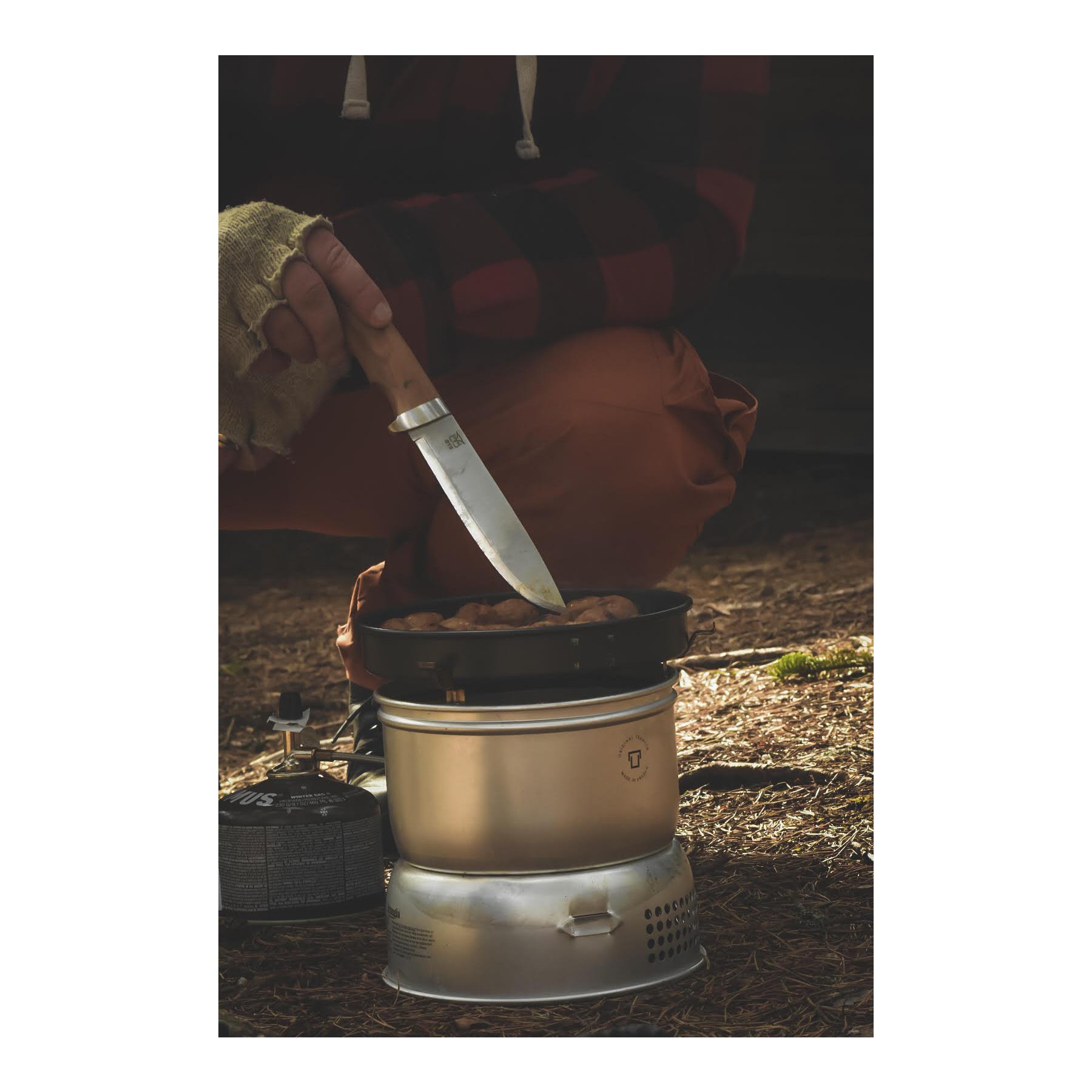 RONDANE - Couteau de chasse/de plein air avec étui de protection en cuir